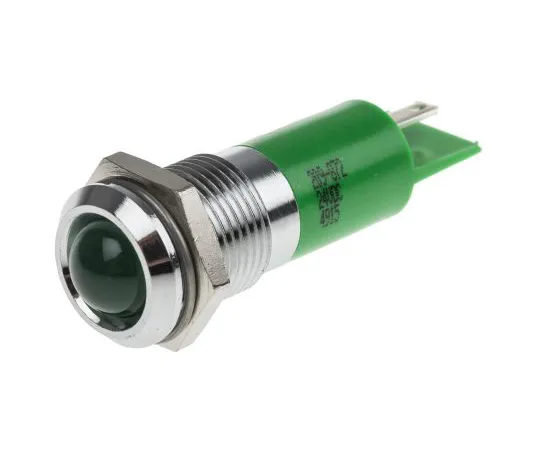 63-6586-17 RS PRO Green Flashing LED Indicator, 24 V dc, 14mm Mounting Hole Size, Solder Tab Termination 209-872