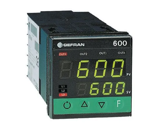 63-7336-46 Gefran 600 PID Temperature Controller, 48 x 48 (1/16 DIN)mm, 3 Output Logic, Relay, 100 → 240 V ac Supply Voltage 600-R-D-R-2-1