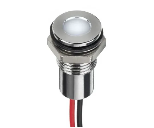 63-7027-42 RS PRO White Indicator, 1.8 → 3.3 V dc, 8mm Mounting Hole Size, Lead Wires Termination, IP67 132-9117