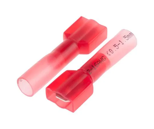 63-6977-86 RS PRO, Red Insulated Crimp Tab Terminal, 0.5mm² to 1.5mm², 22AWG to 16AWG, 6.35 x 0.8mm 125-1977