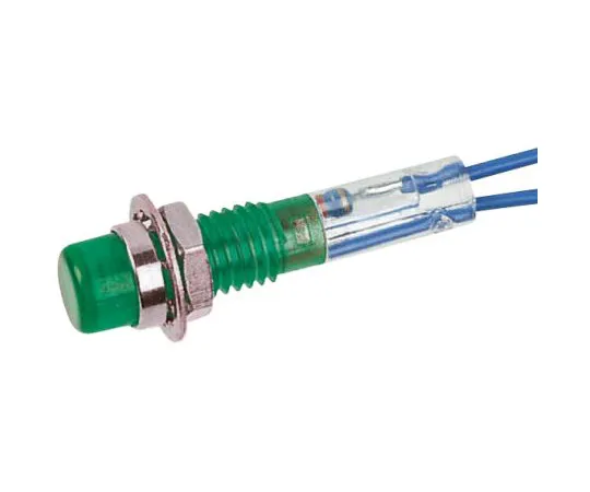 63-7024-31 CAMDENBOSS Green neon Indicator, Lead Wires Termination, 125 V, 6.4mm Mounting Hole Size IND515205-125-T/GRN
