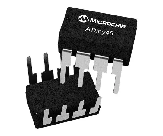 63-7029-17 Microchip Technology ATTINY45V-10PU, 8bit AVR Microcontroller, 10MHz, 4 kB Flash, 8-Pin PDIP ATTINY45V-10PU