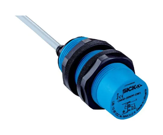 63-7014-17 Sick Capacitive sensor 25 mm length 81mm PNP-NO/NC supply voltage 10 → 36 V dc IP68, IP69K CM30-25NPP-EW1