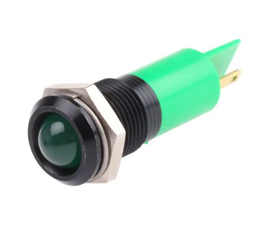 63-6586-64 RS PRO Green Indicator, 12 V dc, 14mm Mounting Hole Size, Solder Tab Termination 210-484