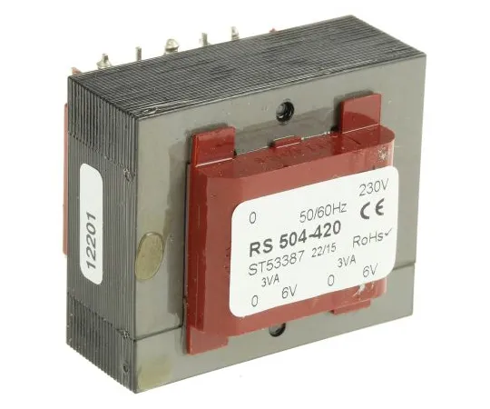 63-6680-34 6V ac 2 Output Through Hole PCB Transformer, 6VA 504-420