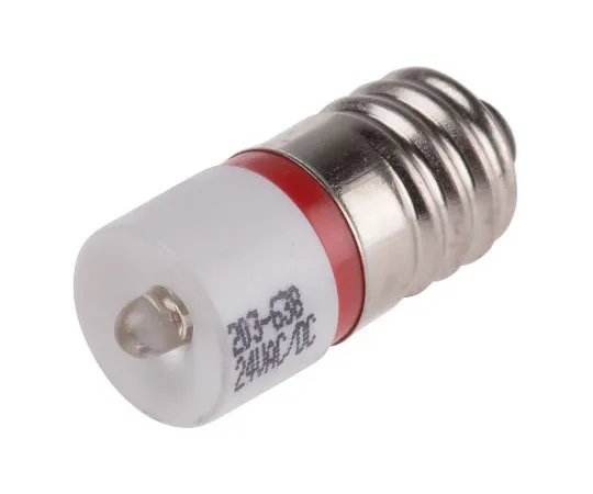 63-6581-28 LED Reflector Bulb, E10, Red, Single Chip, 10mm dia., 24V ac/dc 203-638