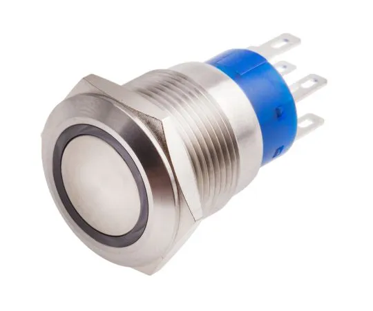63-6775-27 RS PRO Double Pole Double Throw (DPDT) Momentary White LED Push Button Switch, IP67, 19.2 (Dia.)mm, Panel Mount, 250V ac 111-3892