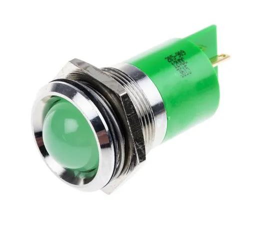 63-6582-83 RS PRO Green Indicator, 12 V dc, 22mm Mounting Hole Size, Solder Tab Termination 205-909