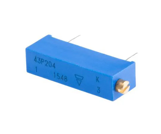 63-7349-73 200kΩ Through Hole Trimmer Potentiometer 0.5W Side Adjust Vishay 43P Series M43P204KB40