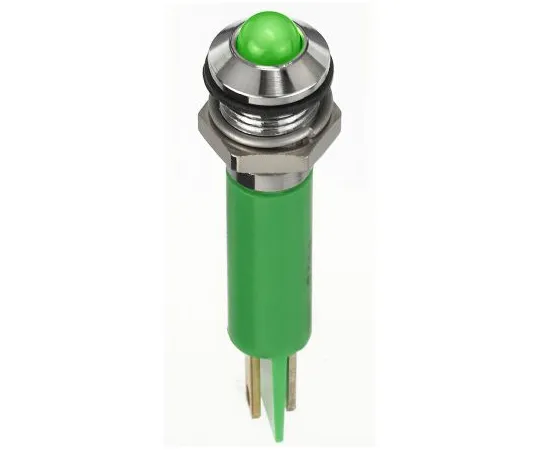 63-7039-59 RS PRO Green Indicator, 2 V dc, 8mm Mounting Hole Size, Faston, Solder Lug Termination, IP67 134-5532