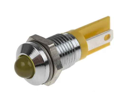 63-6586-20 RS PRO Yellow Indicator, 2 V dc, 8mm Mounting Hole Size, Solder Tab Termination 209-901
