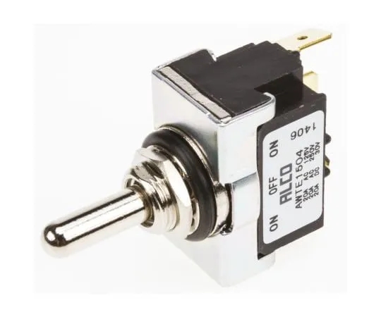 63-6618-27 Toggle Switch On-Off-On SPDT Panel Mount 20 A @ 250 V ac AWTE1504