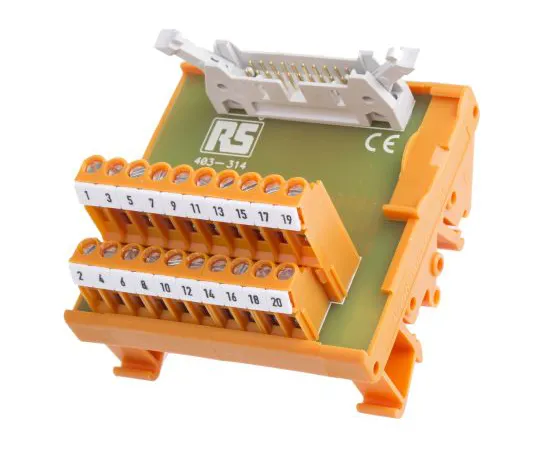 63-6633-91 RS PRO, 20 Pole IDC Connector Interface Module, DIN Rail Mount 403-314