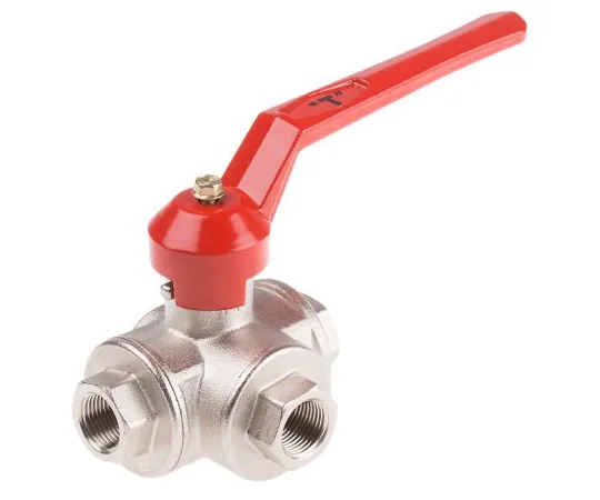 63-6671-27 RS PRO Brass Reduced Bore Ball Valve 3/8 in BSPP T-Port 486-255