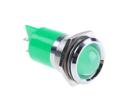63-6581-33 RS PRO Green Indicator, 24 V dc, 22mm Mounting Hole Size, Solder Tab Termination 203-688