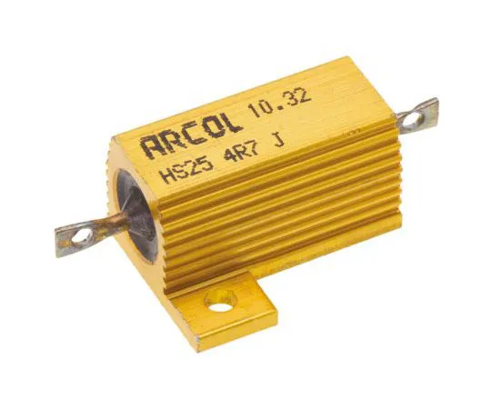 63-7348-68 Arcol HS25 Series Aluminium Ho***d Axial Wire Wound Panel Mount Resistor, 4.7Ω ±5% 25W HS25 4R7 J