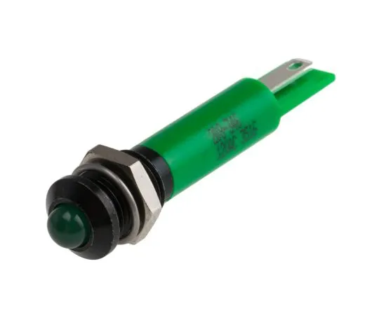 63-6585-09 RS PRO Green Indicator, 12 V ac, 8mm Mounting Hole Size, Solder Tab Termination 208-346