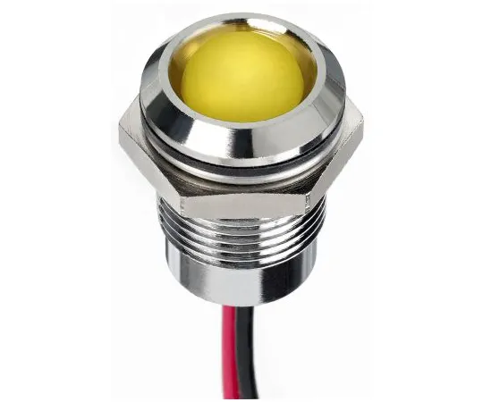 63-7020-95 RS PRO Yellow Indicator, 24 V dc, 14mm Mounting Hole Size, Lead Wires Termination, IP67 130-1086