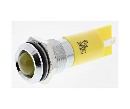 63-6586-42 RS PRO Yellow Indicator, 230 V ac, 14mm Mounting Hole Size, Tab Termination, IP67 210-153
