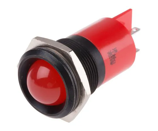 63-6583-49 RS PRO Red Indicator, 12 V dc, 22mm Mounting Hole Size, Solder Tab Termination 206-766