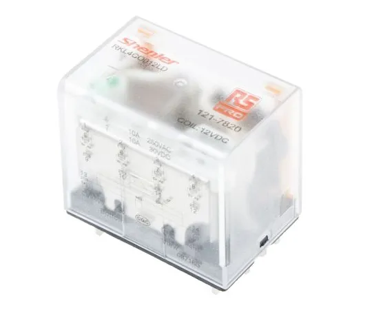 63-6808-98 RS PRO, 12V dc Coil Non-Latching Relay 4PDT, 10A Switching Current Plug In, 4 Pole 121-7820