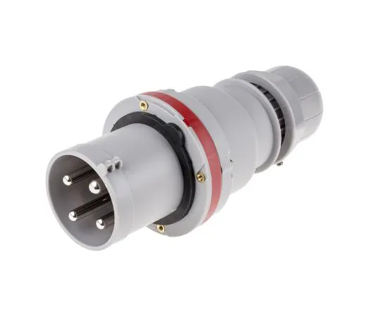 63-6988-52 RS PRO IP44 Red Cable Mount 3P+E Industrial Power Plug, Rated At 63A, 415 V 125-4437
