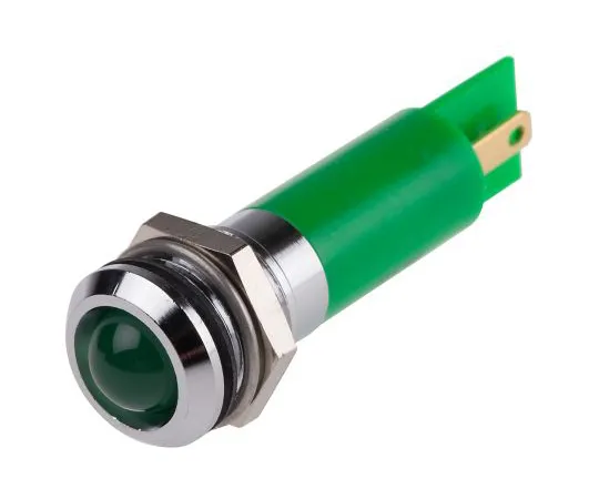 63-6584-15 RS PRO Green Indicator, 230 V ac, 12mm Mounting Hole Size, Tab Termination, IP67 207-286