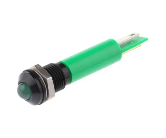 63-6587-95 RS PRO Green Indicator, 24 V ac/dc, 8mm Mounting Hole Size, Faston, Solder Lug Termination, IP67 212-200