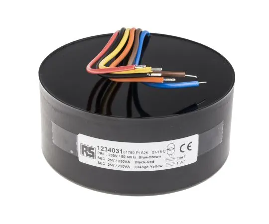 63-6889-87 RS PRO 230V ac, 2 x 25V ac Toroidal Transformer, 500VA 2 Output 123-4031