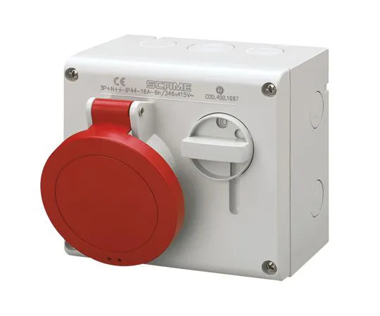 63-6988-49 RS PRO Switchable IP44 Industrial Interlock Socket 3P+N+E, Earthing Position 6h, 16A, 415 V 125-4430