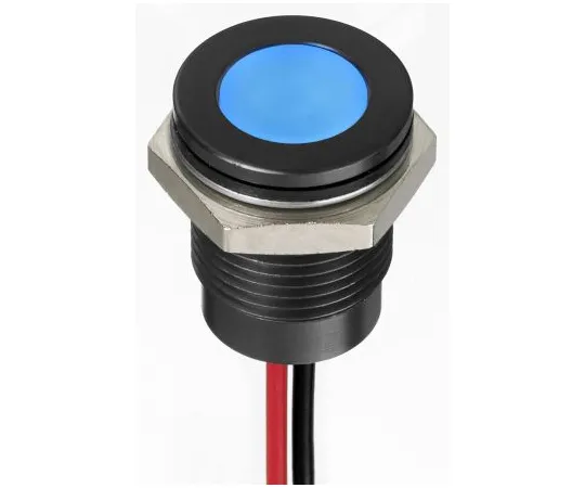 63-7021-50 RS PRO Blue Indicator, 24 V dc, 14mm Mounting Hole Size, Lead Wires Termination, IP67 130-2300