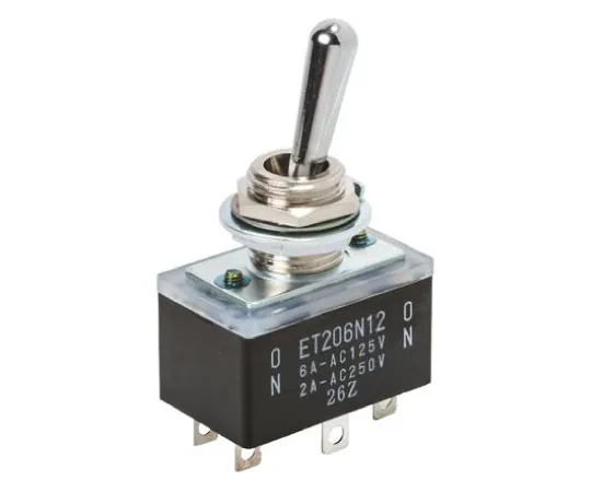 63-6594-45 Toggle Switch On-On DPDT Panel Mount 12 A @ 250 V ac, 20 A @ 125 V ac ET220N12-Z