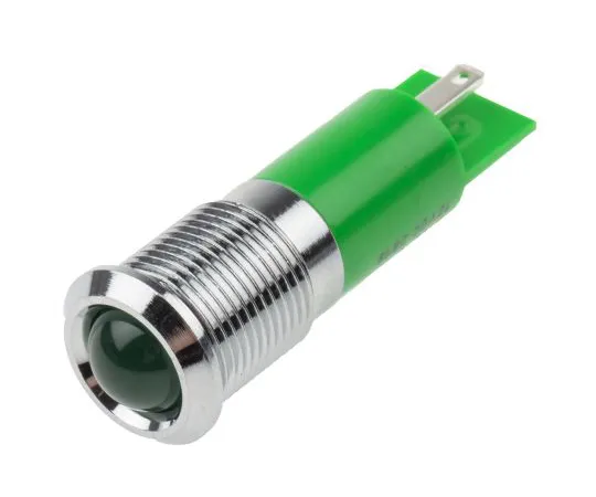 63-6586-84 RS PRO Green Indicator, 12 V, 14mm Mounting Hole Size, Tab Termination, IP67 210-670