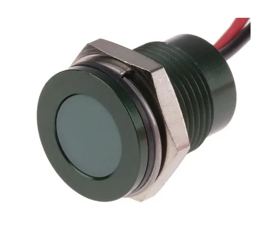 63-6780-60 RS PRO Green Indicator, 12 V dc, 14mm Mounting Hole Size, Lead Wires Termination, IP67 111-6574
