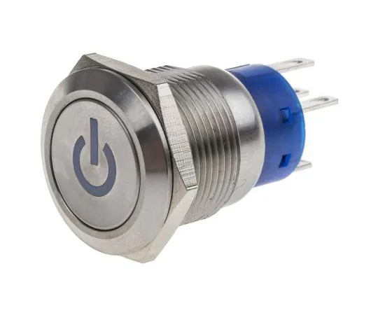 63-6775-35 RS PRO Single Pole Single Throw (SPST) Latching Push Button Switch, IP67, 19 (Dia.)mm, Panel Mount, Power Symbol, 250V 111-3901