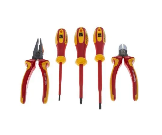 63-6979-19 RS Pro 5 Piece Insulated Pliers and Screwdriver Set 125-3096