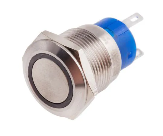 63-6775-23 RS PRO Single Pole Double Throw (SPDT) Latching Green LED Push Button Switch, IP67, 19.2 (Dia.)mm, Panel Mount, 250V ac 111-3887