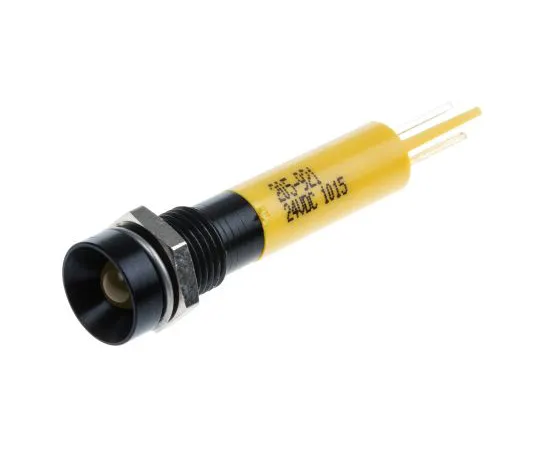 63-6582-85 RS PRO Yellow Flashing LED Indicator, 24 V dc, 8mm Mounting Hole Size, Solder Tab Termination 205-921