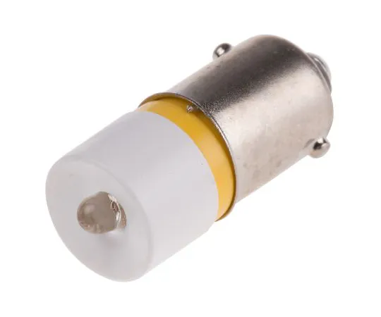 63-6586-93 LED Reflector Bulb, BA9s, Yellow, Single Chip, 10mm dia., 48V ac/dc 210-787