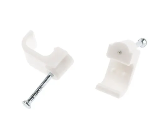 63-6599-69 RS PRO Cable Clip White Nail PE Rectangular Cable Clip 233-556
