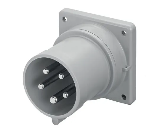 63-6988-61 RS PRO IP44 Red Panel Mount 3P+N+E Industrial Power Plug, Rated At 16A, 415 V 125-4454