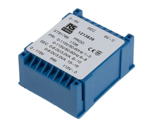 63-6789-53 2 x 6V ac 2 Output PCB Mount PCB Transformer, 6VA 121-3839