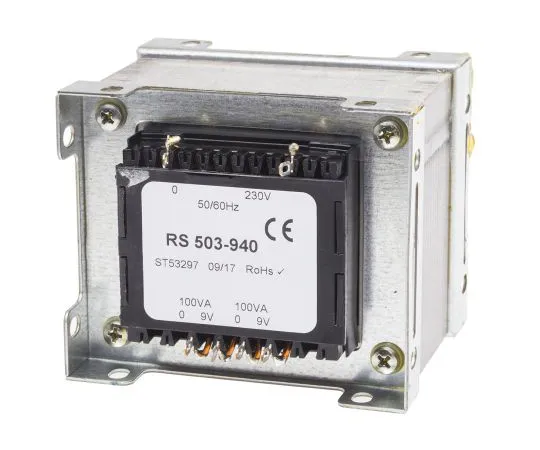 63-6679-79 RS PRO 200VA 2 Output Chassis Mounting Transformer, 9V ac 503-940