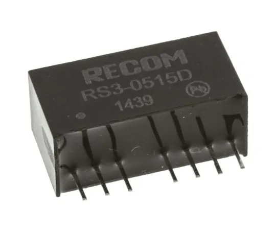 63-7349-88 Recom RS3 3W Isolated DC-DC Converter Through Hole, Voltage in 4.5 → 9 V dc, Voltage out ±15V dc RS3-0515D