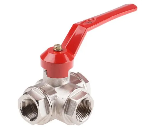 63-6671-09 RS PRO Brass Reduced Bore Ball Valve 1 in BSP 3 Way 486-176