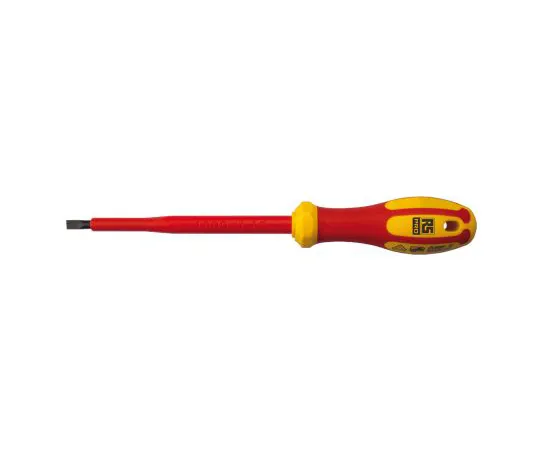 63-6979-03 RS Pro, VDE 1000V Approved Slotted Insulated Screwdriver 0.5 x 3 mm Tip 100 mm Chrome Vanadium Molybdenum Steel 125-3079