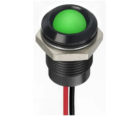 63-7021-21 RS PRO Green Indicator, 1.8 → 3.3 V dc, 14mm Mounting Hole Size, Lead Wires Termination, IP67 130-2269