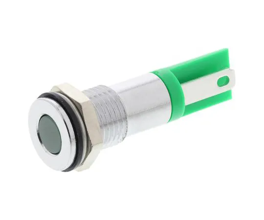 63-6586-10 RS PRO Green Indicator, 2 V dc, 8mm Mounting Hole Size, Solder Tab Termination 209-787