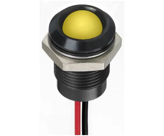 63-7021-22 RS PRO Yellow Indicator, 1.8 → 3.3 V dc, 14mm Mounting Hole Size, Lead Wires Termination, IP67 130-2270