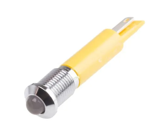 63-6587-50 RS PRO Yellow Indicator, 12 V, 8mm Mounting Hole Size, Solder Tab Termination, IP67 211-500